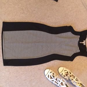 Black and white stripped dress